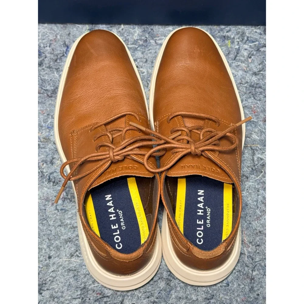 Cole Haan Grand Plus Plain Toe Oxford British Tan Leather Mens 8.5M Shoes C36935